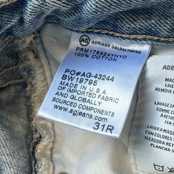 AG Adriano Goldschmied The Isabelle High Rise Straight Crop Distressed Jeans 31R - Picture 8 of 11